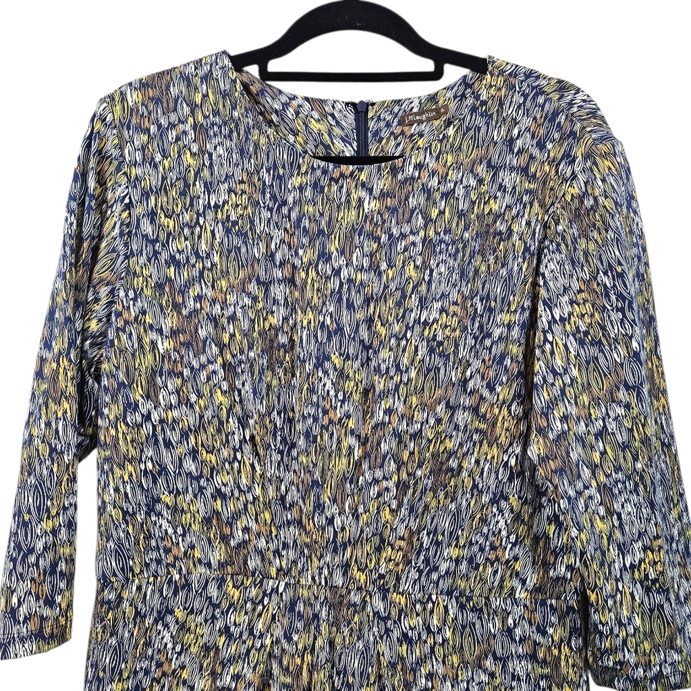 NWT J.Mclaughlin Summer Rain in Navy Citronellei Catalina Cloth Dress Size XL - Picture 2 of 7
